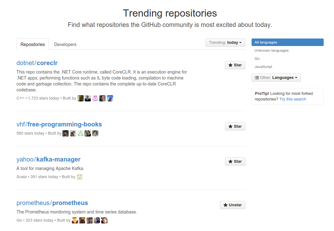 Prometheus trending on GitHub